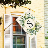 AVOIN colorlife Monogram Letter S Floral House Flag 28x40 Inch Double Sided Outside, Family Last Name Initial Yard Outdoor Decoration