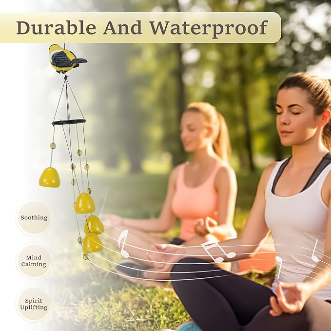 Bird Wind Chimes for Outside，Goldfinch Bird Gifts，Yellow Bird Wind Chimes Outdoor Decorations, Mother‘s Day Gifts for Mom/Grandma,Garden Patio Backyard Hanging Decor.