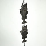 Things2Die4 Brown Metal Fish Rain Chain Decorative Gutter Downspout Home Decor Art 71 Inches Long