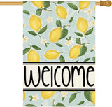 AVOIN colorlife Summer Lemon House Flag 28x40 Inch Double Sided Outside, Welcome Seasonal Yard Outdoor Flag