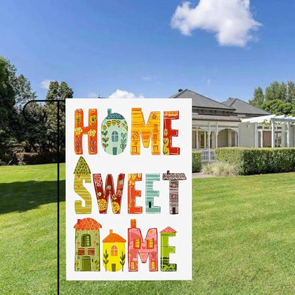 Gkyygk Welcome Garden Flag 12x18 Inch Home Sweet Home Banners Vertical Double Sided Burlap Farmhouse Outdoor Lawn Patio Decor