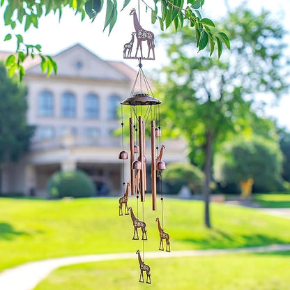 Giraffe Wind Chimes Outdoor Giraffe Gifts for Women/Men/Mom/Wife/Grandma Birthday Gifts Metal WindChimes for Outside/Indoors, Lawn, Patio, Home, Porch, Yard Decor, Garden Decoration