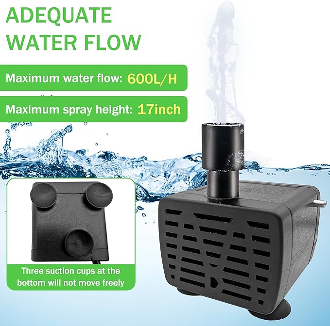 Solar Powered Bird Bath Fountain Equipped with Six Nozzles Rock Solar Bird Bath Power 3.5w Outdoor Water Fountain Suitable for Gardens Ponds Fish Tanks Courtyards