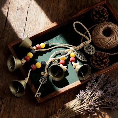 Witch Bells Protection for Door Knob, 13" Hanger Wind Chimes, Christmas Bells for Witchy Home Decor, Witchy Things Clear Negative Energy Witchcraft Supplies (Love, Hope, Strength)