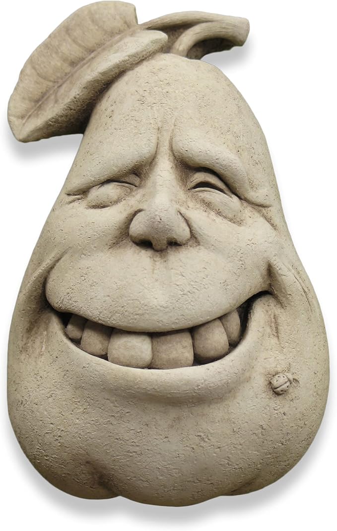 Carruth Studio, Peary Winkle Wall Plaque, Garden Statue Figurine, Original Sculpture Handcrafted in Stone, Artisan Made