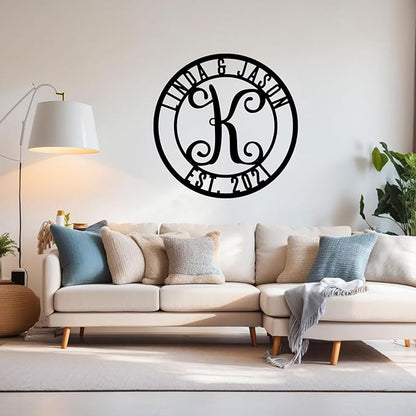Personalized Metal Name Sign | Custom Split Letter Monogram Wall Art | Custom Wedding Gifts | Outdoor Family Name Decor | Housewarming Gift