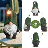 Etlemonde Solar Cactus Gnome Statue Garden Decor Light - Outdoor Decorative LED Flower, Suitable for Patio, Lawnand Garden Decorations, Gifts for Mom