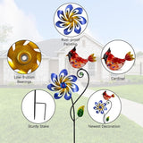 Wind Spinners Outdoor, Cardinal Wind Spinner, Kinetic Windmill with Metal Stake, Decorative Pinwheels for Lawn, Patio, Garden Decor