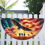 FLAGWIX American Eagle Veteran Flag - Non-Pleated American Army Fan Flag Bunting 1x3 ft - Veteran Gifts for Men Women, Patriotic Veteran Memorial Day Decorations Indoor Outdoor for Home Garden Decor