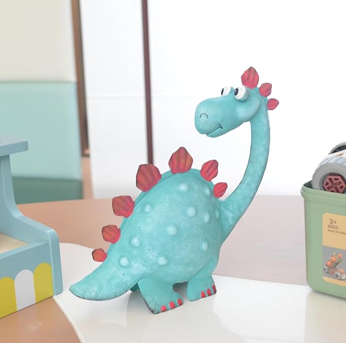 Handpainted Metal Dinosaur Decor - Outdoor Garden Statue for Yard/Indoor Shelf, Cute Dinosaur Gift for Garden Lovers