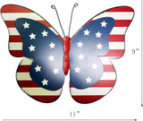 Rustic Metal Americana Butterfly Patriotic Wall Decor American Flag Hanging Ornaments 4th July Garden Yard Signs Independence Day Indoor Outdoor Wall Decoration