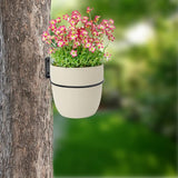 6 Pack 8 Inch Wall Flower Pot Holder Ring Plant Hanger, Metal Planter Hooks Wall Mounted Bracket Heavy Duty for Outdoor Indoor