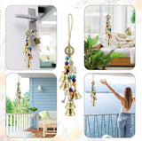 Witch Bells Protection for Door Knob, 13" Hanger Wind Chimes, Christmas Bells for Witchy Home Decor, Witchy Things Clear Negative Energy Witchcraft Supplies (Heath, Soul, Vitality)