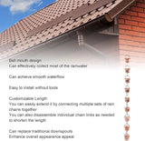 Aramox Morning Glory Rain Chain, 9 Cups, 1m/39.37in Length, Copper Decorative Gutter Downspout