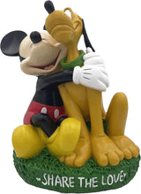 Disney Mickey Mouse and Pluto Share The Love Everyday Outdoor Garden Statue, 8 inches Tall, Officially Licensed Disney Product