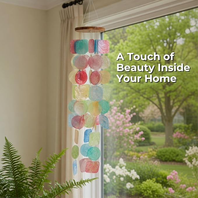 Solange & Frances Rainbow Wind Chimes for Outside. Spring Porch Decor Windchime Outdoors, Home Decor, Wind Chimes Garden Decor and Front Porch Decor. Unique Birthday Gifts, for Mom