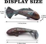 Antique Luminous Outdoor Koi Fish Statues - Resin Koi Fish Yard Art Decor for Garden, Patio, Lawn, Pond