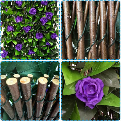Expandable Fence Privacy Screen for Balcony Patio Outdoor,Decorative Faux Ivy Fencing Panel,Artificial Hedges