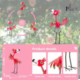 Natelf Metal Flamingo Garden Statue, Whimsical Pink Bird Flamingo Sculpture Decor Yard Art for Outdoor Yard Porch Patio Backyard Porch Decorations 21.46''