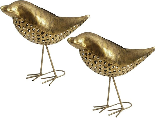 YOSION Solar Garden Bird Lights, 2-Pack Metal Decorative Figurines, Outdoor Path Lighting for Yard and Patio