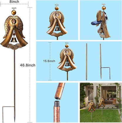Homight Solar Metal Angel Stake Grave Decorations for Cemetery Perfect as Angel Remembrance & Sympathy cemetary Grave Decorations Gifts for Pets and Lost Love Ones (Angel Stake)
