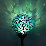VCUTEKA Solar Lights Outdoor Decorative - Mosaic Solar Garden Light Waterpoof LED Pathway Stake Light for Landscape Lawn Patio Yard Decoration, Blue 1 Pack