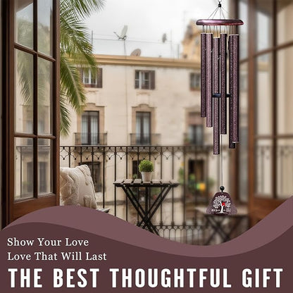 40th Anniversary Wedding Gifts, Best 40th Anniversary 32" Wind Chimes for Couple, Ruby 40 Years of Marriage Gift Ideas for Wife Husband, Ruby Wedding Gifts for Parents