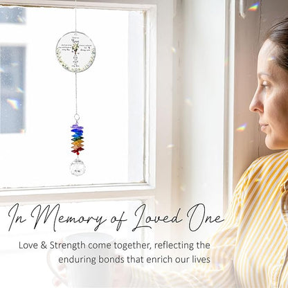 Glass Ornament Suncatcher - Sympathy Gift for Loss of Loved One - Grief Gifts - Heaven Keepsake - Mother's Day for Mom Dad Sisters Brothers - Hanging Home Garden Decor