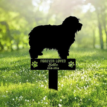 Custom Old English Sheepdog Dog Metal Memorial Garden Stake Personalized Pet Grave Marker Name Sign Remembrance Decor Sympathy Dog Loss,Outdoor Statues for Yard Garden Lawn Patio Pathway Grave.