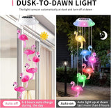 Solar Flamingo Flamingo Wind Chimes, Birthday Gifts for Mom Grandma Dad, IP65 Waterproof Memorial with 7 Color Changing LED Lights, Outdoor Decor Garden Yard Decorations