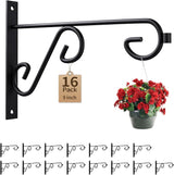 16Pack 9in Plant Hanger Bulk,Metal Wall Hook,Anti-Rust Indoor Outdoor Wall Hangers for Bird Feeders, Planters, Lanterns, Wind Chimes,Doorplate