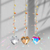 Crystal Sun Catcher Crystal Heart Suncatchers for Windows Hanging Healing Crystals Ornament Gift for Wife Mom Set of 3