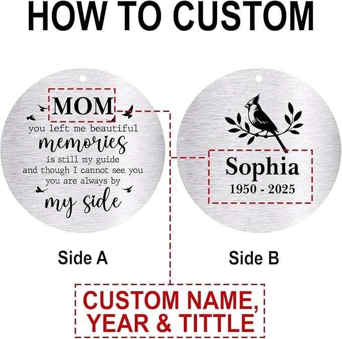ASTARIN Personalized 30" Bereavement Wind Chimes for Outside, Memorial Gift in Remembrance of a Loved One, Sympathy Gift for Loss of Mother Father Husband, Garden Patio Decor