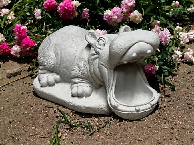 Concrete Tropical Hippo Statue Outdoor Garden Art