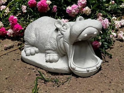 Concrete Tropical Hippo Statue Outdoor Garden Art