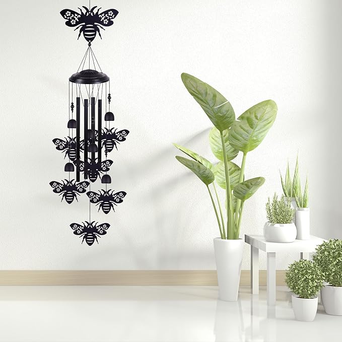 Bees Wind Chimes Outdoor Decoration, Mobile Wind Catcher, Retro Bee Wind Bells, Memorial Wind Chime, Blessing Windchime for Home, Balcony, Yard, Room, Xmas, Party, Indoor, Garden Decor, Gifts for Mom
