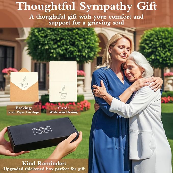 Memorial Wind Chimes Sympathy Gifts for Loss of Mom, 32'' Memorial Wind Chimes for Loss of Mother, Bereavement/Sympathy/Condolence Gift, Windchimes in Memory of Mom