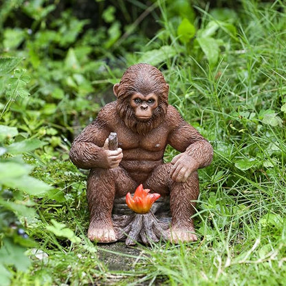 Bigfoot Statue Bigfoot Monster Fire Resin Figures 6.1 Inches, Sasquatch Gifts. Sasquatch Decor Indoor/Outdoor. Garden Decor Father's Day and Festival Gifts
