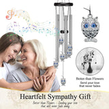 Virekm Windchimes Outdoors Clearance, Door Chime Wind Chimes for Outside Sympathy Wind Chimes for Patio Decoration, Garden Decor. Zen Garden Decor(Blue Evil Eye Owl)