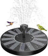 Upgraded Solar Bird Bath Fountains with 6 Nozzles, Free Standing Floating Solar Powered Water Fountain Pump for Bird Bath, Garden, Pond, Pool and Outdoor