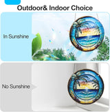 Blue Setting Sun 7.87" Stained Glass Window Hanging Sun Catcher Blue Bird Stain Glass Suncatchers Decor Gifts for Home Indoor Outdoor Window Garden Crystals Decor Panels