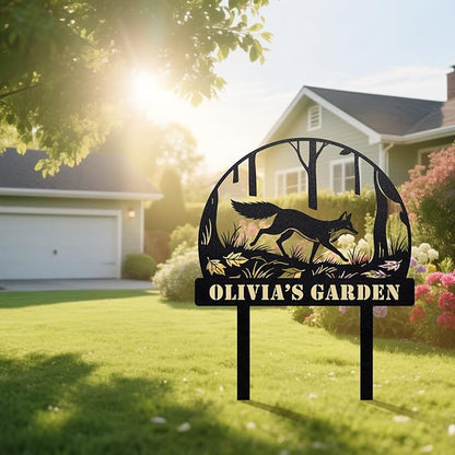 Startop Custom Metal Garden Sign with Stake: Personalized Outdoor Garden Decor - Durable Weatherproof Laser Cut Steel Yard Sign - Rustic Farmhouse Family Name Art for Lawn Patio Balcony & Farm A004
