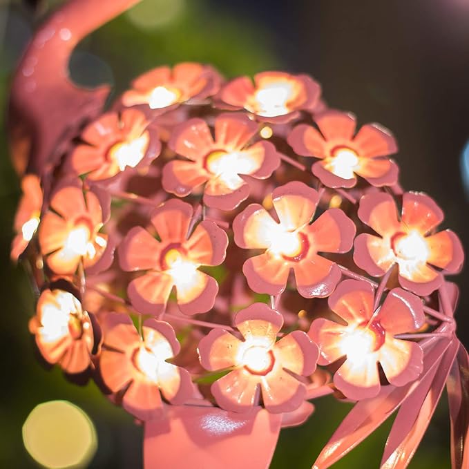 Homeimpro Garden Solar Lights Flamingo Yard Decor Gifts for Women Outdoor Decorations Stake Lights, Waterproof Warm White 27 LED for Lawn,Patio, Courtyard, for Mom Grandma