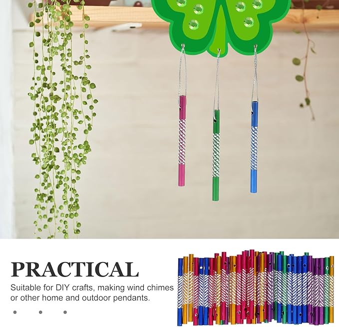 150 Pieces Wind Chime Tubes for Crafts, Aluminum Wind Chime Empty Tubes Supplies Parts Kit for DIY Making, 3.1inch (5 Color)