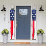 2Pack American Flags Windsock 60Inch Patriotic Decor 4th of July Windsocks with Embroidered Stars Wind Socks Hanging USA Flag Windsock Decoration for Outside Décor Memorial Day,Presidents Day