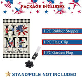 ORTIGIA 4th of July Patrioctic Garden Flag Burlap Vertical Double Sided Independence Day Memorial Day Home Sweet Home Sunflower Small Flag Home Yard Outside Outdoor Decor 12.5x18 Inch