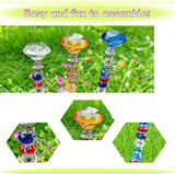 72Pcs DIY Garden Stakes Decorative Beadable Items for Different Festivals Fairy Wand Beaded Garden Stakes Kit Fairy Garden Accessories Outdoor, Diamond-(Orange+Blue+Whit)
