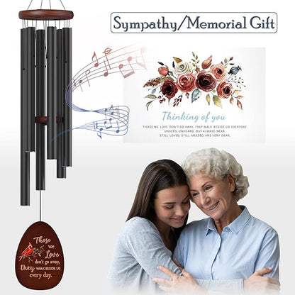 Cardinal Standing on Mistletoe Memorial Wind Chimes for Outside,Sympathy Wind Chimes for Loss of Loved One Mother Father,Cardinal Gifts & Sympathy Gift for Bereavement,Condolence,Funeral