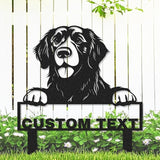 Custom Dog Metal Garden Sign with Stakes, Personalized Golden Retriever Garden Name Sign Yard Art Patio Decorations, Customized Golden Retriever Dog House Decorative Signs Lawn Yard Stake