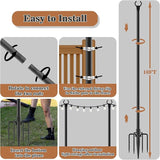 NUERPO 6 Pack String Light Poles,Metal Poles for Hanging Outdoor Light Strings,6 Pack 10 FT Light Poles Stand for Outside Garden,Patio,Wedding,Backyard,Deck,Party
